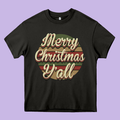 Merry Christmas Y'all Heavy Core Tee Designed By Bettercallsaul