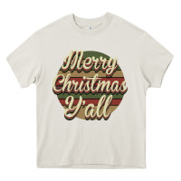 Cream Merry Christmas Y'all Heavy Core Tee - Bettercallsaul
