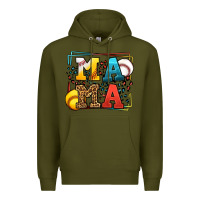 Army Green Leopard Softball And Baseball Mama Mother's Day Premium Hoodie - LillyAllenDesigns