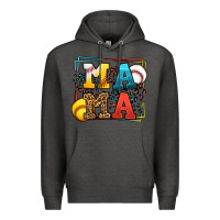 Charcoal Heather Leopard Softball And Baseball Mama Mother's Day Premium Hoodie - LillyAllenDesigns
