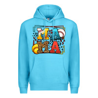 Ocean Blue Leopard Softball And Baseball Mama Mother's Day Premium Hoodie - LillyAllenDesigns
