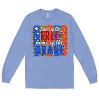 Colony Blue Land of the Free 4th of July Brushstroke Long Sleeve Tee - Jasminsmagicworld