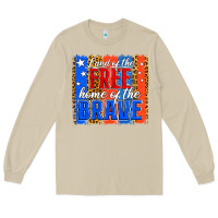 Mushroom Land of the Free 4th of July Brushstroke Long Sleeve Tee - Jasminsmagicworld
