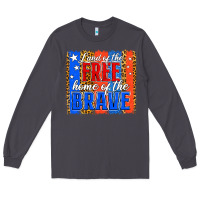 Smoke Land of the Free 4th of July Brushstroke Long Sleeve Tee - Jasminsmagicworld