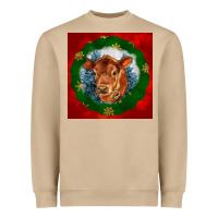 Mushroom christmas red angus calf head Heavyweight Sweatshirt - LillyAllenDesigns