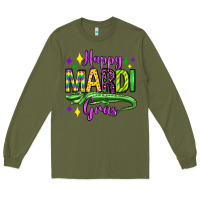 Army Green happy mardi gras alligator olivia Long Sleeve Tee - OliviaCreatesArt