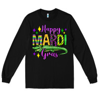 Black happy mardi gras alligator olivia Long Sleeve Tee - OliviaCreatesArt