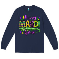 Navy happy mardi gras alligator olivia Long Sleeve Tee - OliviaCreatesArt