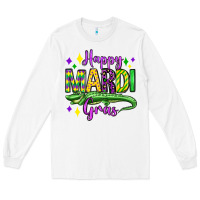 White happy mardi gras alligator olivia Long Sleeve Tee - OliviaCreatesArt