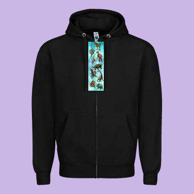 Dinosaurs Pen Wrap Zipper Hoodie Designed By Artiststas