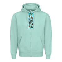 Seafoam dinosaurs pen wrap Zipper Hoodie - Artiststas