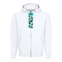 White dinosaurs pen wrap Zipper Hoodie - Artiststas