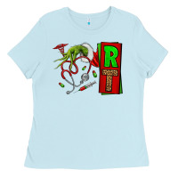 Baby Blue Christmas Character Nurse Ladies Tee - NancyCooperArtShop
