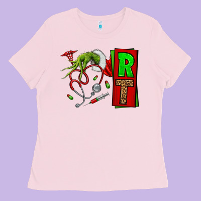 Christmas Character Nurse Ladies Tee Designed By Nancycooperartshop