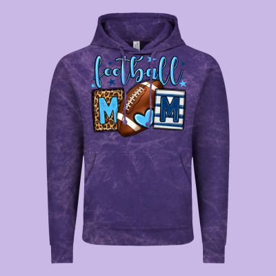 Football Mom Blue Team Color  Mother's Day Vintage Hoodie Designed By Howdyjamesfarm