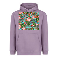 Lavender flamingos with leaves Heavyweight Hoodie - BarkalooDesign