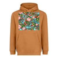 Meerkat flamingos with leaves Heavyweight Hoodie - BarkalooDesign