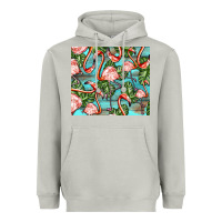 Moon Dust flamingos with leaves Heavyweight Hoodie - BarkalooDesign