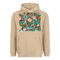 Mushroom flamingos with leaves Heavyweight Hoodie - BarkalooDesign