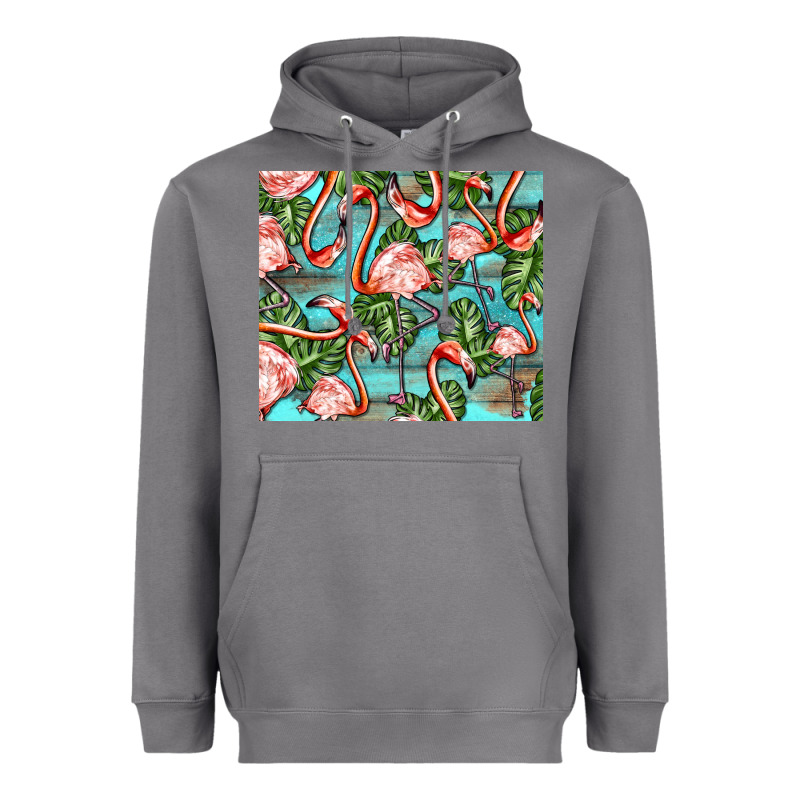 Flamingos With Leaves Heavyweight Hoodie by BarkalooDesign | Teevron