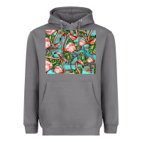 Storm flamingos with leaves Heavyweight Hoodie - BarkalooDesign