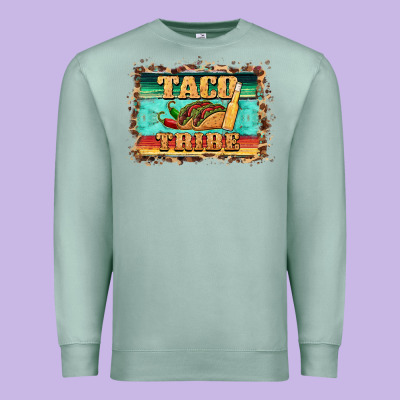Taco Tribe Western Background Premium Sweatshirt Designed By Barkaloodesign