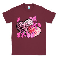 Burgundy Cancer hearts Cancer Awaneress Classic Tee - HowdyJamesFarm