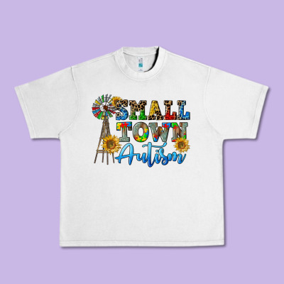 Small Town Autism Urban Heavy Tee Designed By Cowgirlartshop