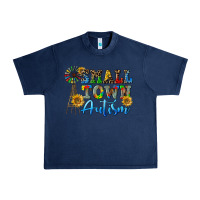Navy small town autism Urban Heavy Tee - CowGirlArtShop