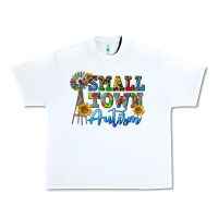 White small town autism Urban Heavy Tee - CowGirlArtShop
