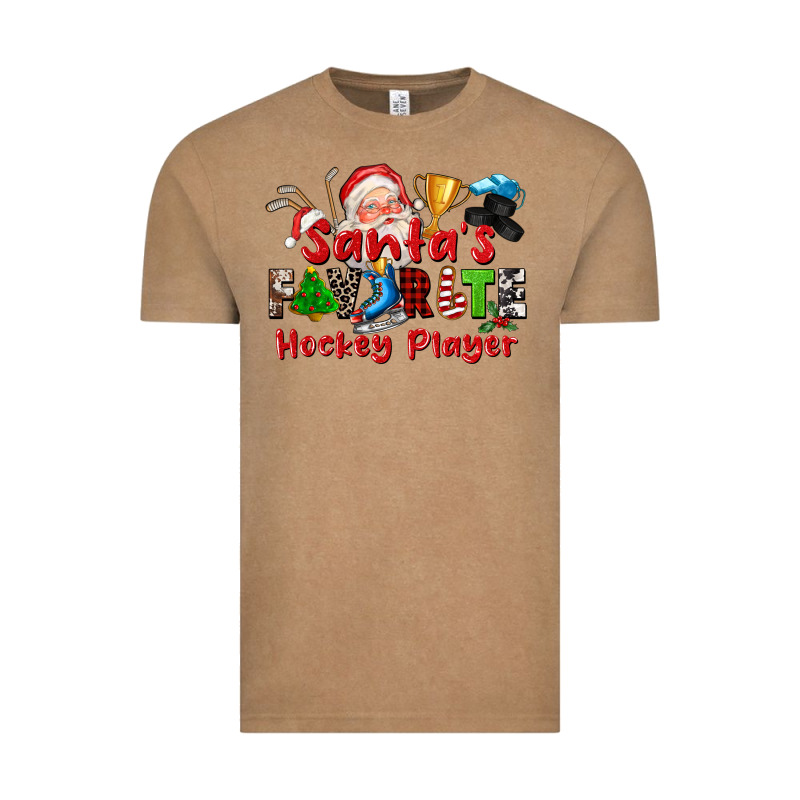Santas Favorite Hockey Player Vintage Tee by CowGirlArtShop | Teevron