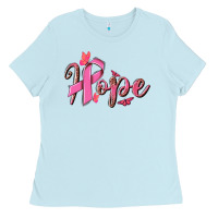 Baby Blue hope breast cancer Ladies Tee - NancyCooperArtShop