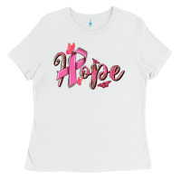 White hope breast cancer Ladies Tee - NancyCooperArtShop