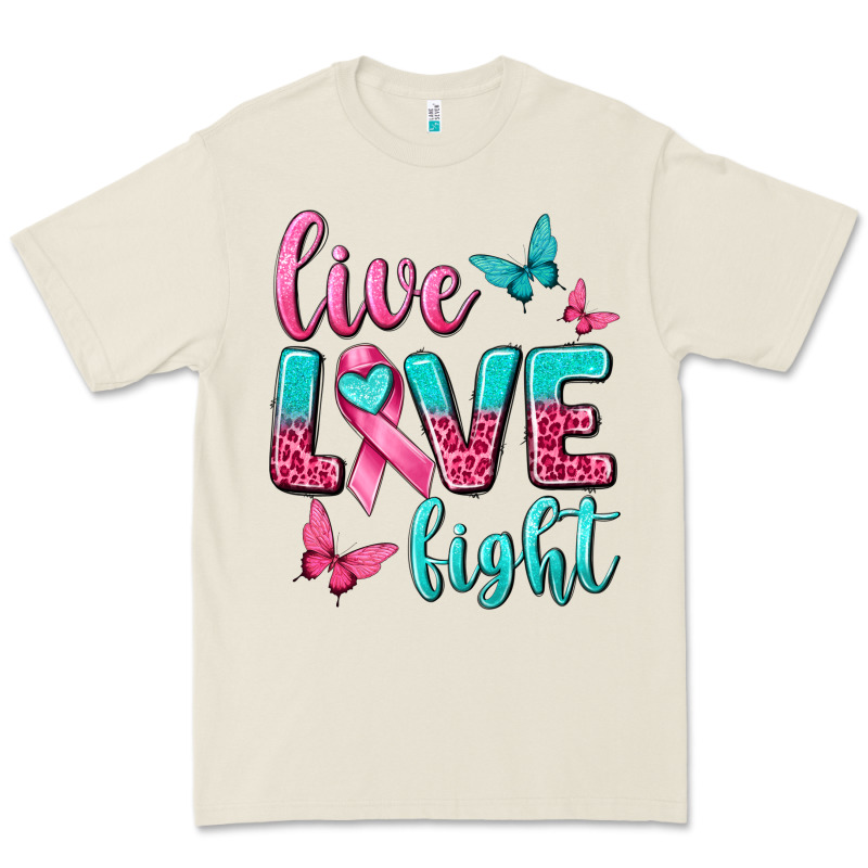 Live Love Fight Breast Cancer Premium Tee by texasbilliewilder | Teevron