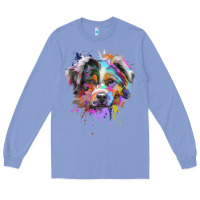 Colony Blue Splash Art Australian Shepherd   Aussie Lover Gifts Long Sleeve Tee - longCreatives