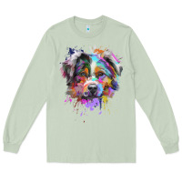 Matcha Splash Art Australian Shepherd   Aussie Lover Gifts Long Sleeve Tee - longCreatives