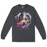 Smoke Splash Art Australian Shepherd   Aussie Lover Gifts Long Sleeve Tee - longCreatives