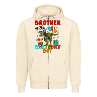 Sandshell brother of the birthday boy t rex Zipper Hoodie - Artiststas