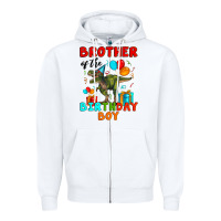 White brother of the birthday boy t rex Zipper Hoodie - Artiststas