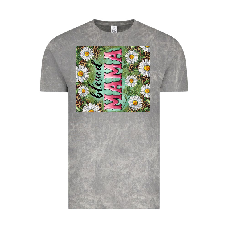 Blessed Mama With Daisy And Leopard Vintage Tee by RanaPortraitStore | Teevron