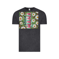 Vintage Black Blessed mama with daisy and leopard Vintage Tee - RanaPortraitStore