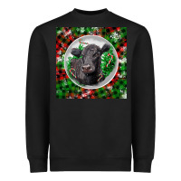 Black christmas black angus cow Heavyweight Sweatshirt - LillyAllenDesigns