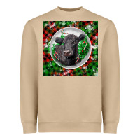 Mushroom christmas black angus cow Heavyweight Sweatshirt - LillyAllenDesigns