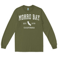 Army Green Morro Bay California CA Vintage Athletic Sports Design Long Sleeve Tee - longCreatives