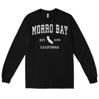Black Morro Bay California CA Vintage Athletic Sports Design Long Sleeve Tee - longCreatives