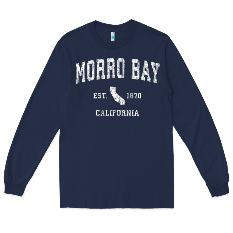 Morro Bay California Ca Vintage Athletic Sports Design Long Sleeve Tee by longCreatives | Teevron