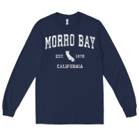 Navy Morro Bay California CA Vintage Athletic Sports Design Long Sleeve Tee - longCreatives