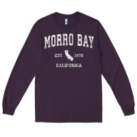 Plum Morro Bay California CA Vintage Athletic Sports Design Long Sleeve Tee - longCreatives