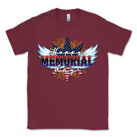 Burgundy happy memorial day Classic Tee - HowdyJamesFarm