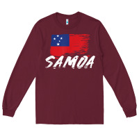 Burgundy samoan gifts   somoan flag t shirt Long Sleeve Tee - longCreatives